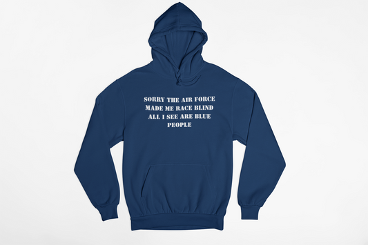 Military “Race Blind” Statement Hoodie / Tshirt — Air Force / Navy / Army / Marines Graphic Hoodie — Unisex Fleece Pullover 11 Series warrior