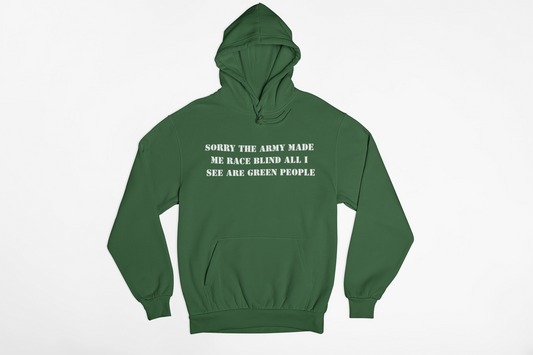 Military “Race Blind” Statement Hoodie / Tshirt  — Air Force / Navy / Army / Marines Graphic Hoodie — Unisex Fleece Pullover 11 Series warrior